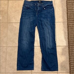 7 For All Mankind Austyn Relaxed Straight Jeans Blue Size 29